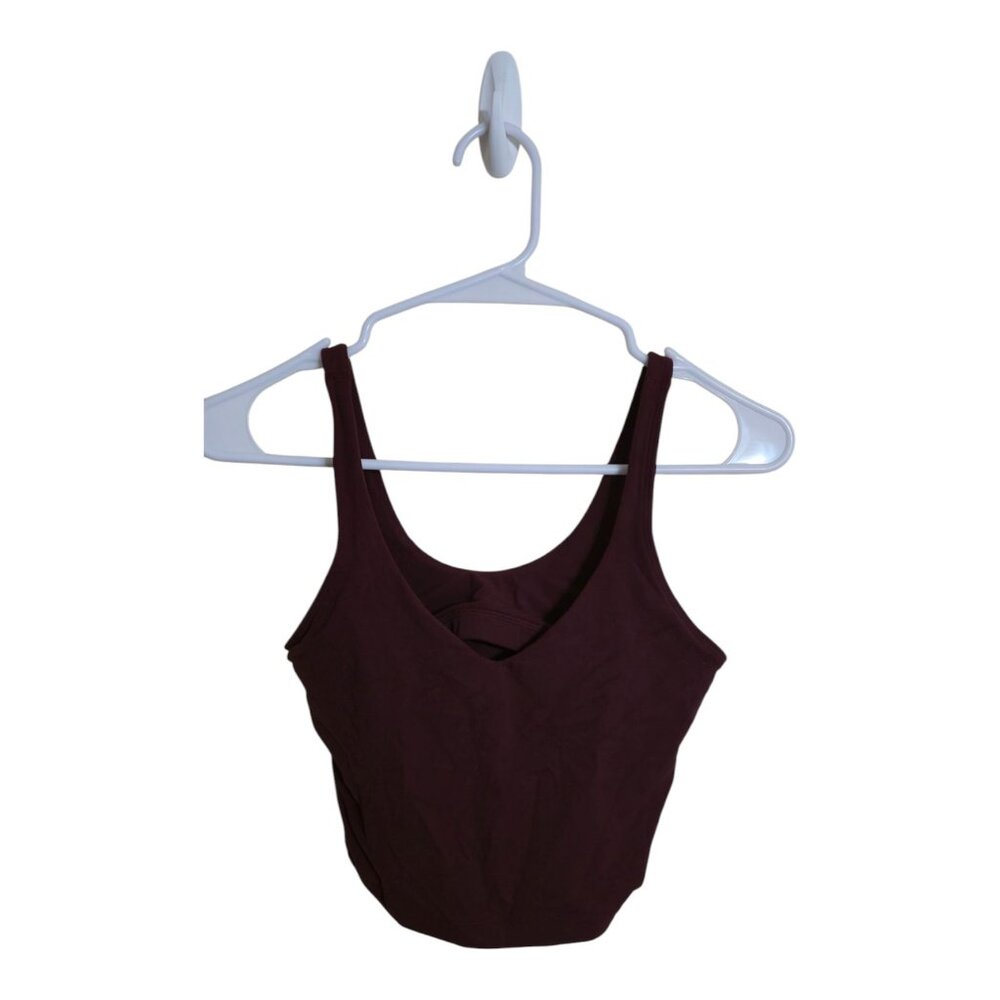 Lululemon Top Women 4 Maroon Align Tank Athleisure Sportswear Training LW1BSWS